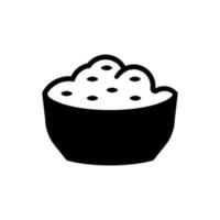 Rice bowl icon, logo isolated on white background vector