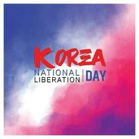 nacional liberación día de Corea, texto y acuarela antecedentes vector