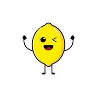 Lemon character design with funny and cute expressions vector