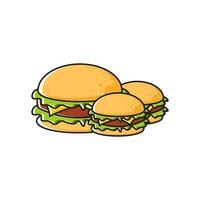 ilustración de comida rápida de hamburguesa vector