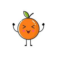 Character of orange fruit with flat design style vector