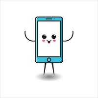 A modern mobile with a flat design style with a cute expression vector