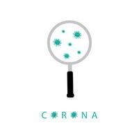 Corona virus-themed design, there is a map of China equipped with a magnifying glass and virus vector