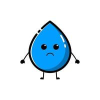 Blue water drop characters with cute facial expressions vector