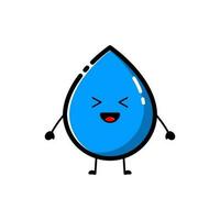 Blue water drop characters with cute facial expressions vector