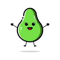 aguacate caracteres con gracioso y linda expresiones en plano diseño estilo vector