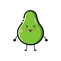 Avocado characters with funny and cute expressions in flat design style vector