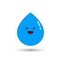 Blue water droplets with cute facial expressions vector