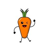 Carrot icon design with a cute, funny and adorable expression vector