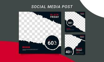 Modern vector black friday sale banner collection social media templates