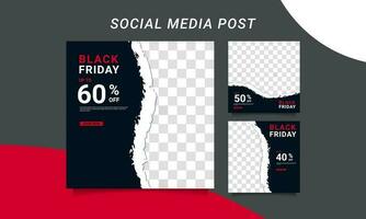 Modern vector black friday sale banner collection social media templates