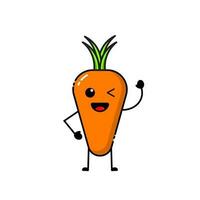 Zanahoria icono diseño con un lindo, gracioso y adorable expresión vector