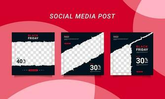 Modern vector black friday sale banner collection social media templates