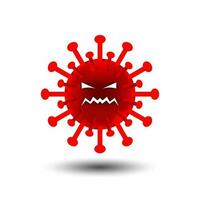 rojo corona con temática de virus diseño con escalofriante facial expresiones, geco a complemento el diseño elementos de con temática de virus diseños, mal virus, corona, iconos, símbolos, etc. vector