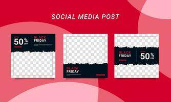 Modern vector black friday sale banner collection social media templates