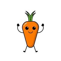 Carrot icon design with a cute, funny and adorable expression vector