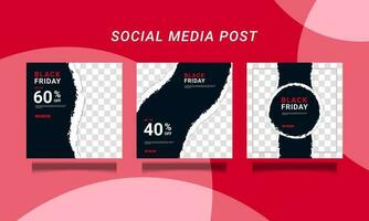 Modern vector black friday sale banner collection social media templates