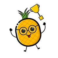 a pineapple character wearing sunglasses vector