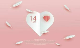 Valentine's themed background design with a paper cut style, perfect for Valentine's Day backgrounds vector