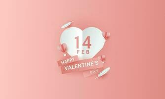 Valentine's themed background design with a paper cut style, perfect for Valentine's Day backgrounds vector