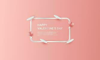 Valentine's themed background design with a paper cut style, perfect for Valentine's Day backgrounds vector