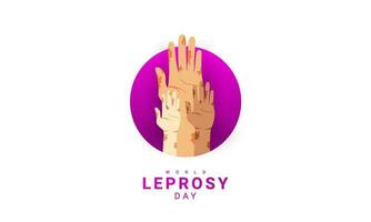 World Leprosy day background is purple in color with a modern design style vector