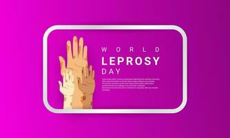 World Leprosy day background is purple in color with a modern design style vector