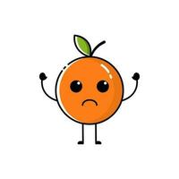 Character of orange fruit with flat design style vector