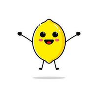 Lemon character design with funny and cute expressions vector