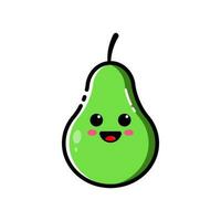 Avocado characters with funny and cute expressions in flat design style vector