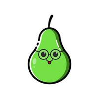 Avocado characters with funny and cute expressions in flat design style vector