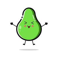 Avocado characters with funny and cute expressions in flat design style vector