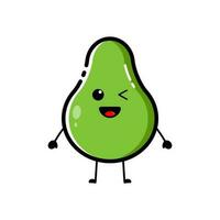 Avocado characters with funny and cute expressions in flat design style vector