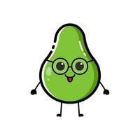 Avocado characters with funny and cute expressions in flat design style vector