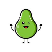 Avocado characters with funny and cute expressions in flat design style vector