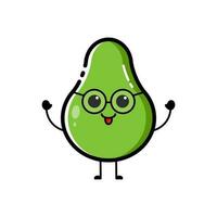 Avocado characters with funny and cute expressions in flat design style vector