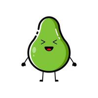 Avocado characters with funny and cute expressions in flat design style vector