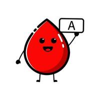 Blood drop character with blood type A vector