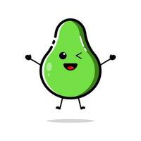 Avocado characters with funny and cute expressions in flat design style vector