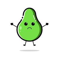 Avocado characters with funny and cute expressions in flat design style vector