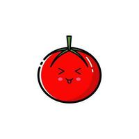 tomate icono con un linda facial expresión vector