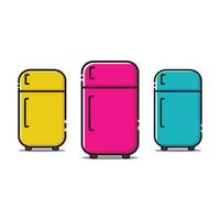 Refrigerator in flat design style vector