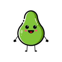 Avocado characters with funny and cute expressions in flat design style vector