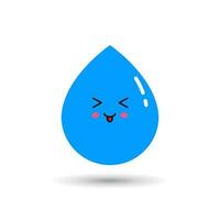 Blue water droplets with cute facial expressions vector