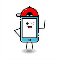 A modern mobile with a flat design style with a cute expression vector