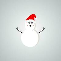 Snowman expression, complete with a red Christmas hat vector