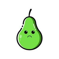 Avocado characters with funny and cute expressions in flat design style vector