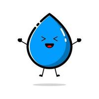 Blue water drop characters with cute facial expressions vector