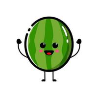 The character of a watermelon with a flat style vector