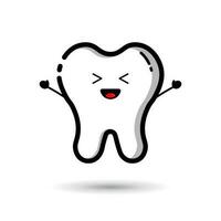 Tooth mascot, tooth character vector design